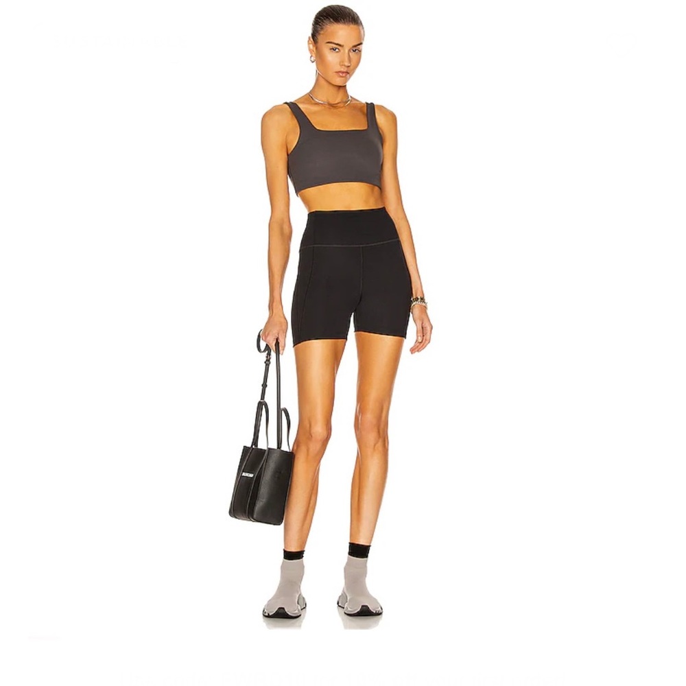 Girlfriend Collective High Rise Compressive Run Shorts in black size medium